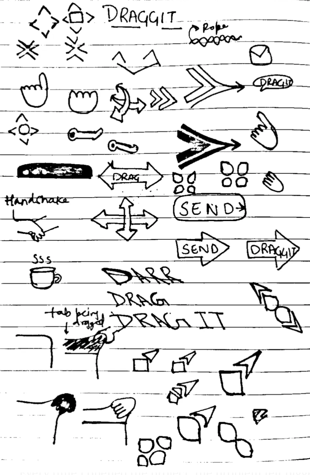 Icon iteration explorations for Draggit